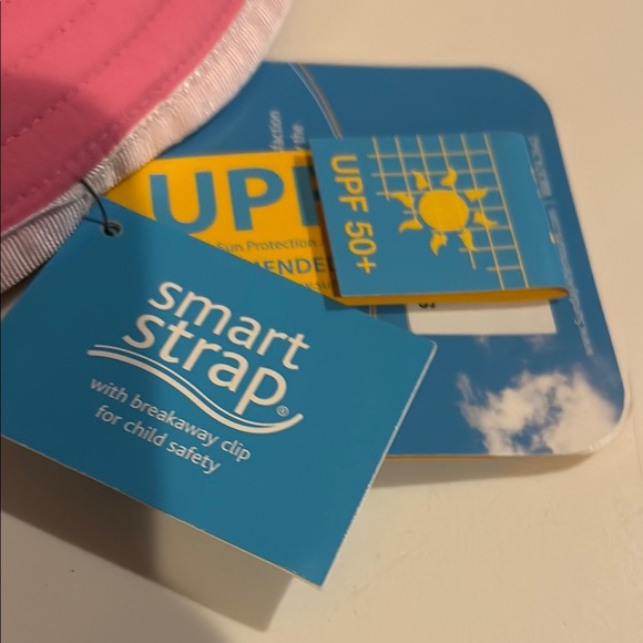 Pink Floral Infant/Baby Bucket Sun Hat made by Sun Day Afternoons UPF 50+ - Picture 4 of 6